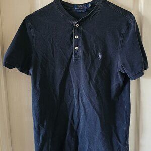 Polo Ralph Lauren Black Featherweight Mesh Henley Small